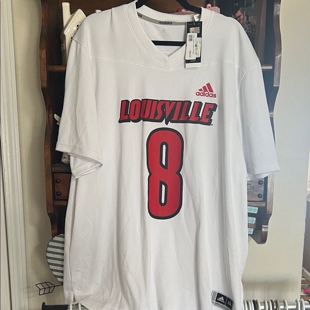Adidas White Louisville Lamar Jackson Men's Jersey Size 2XL